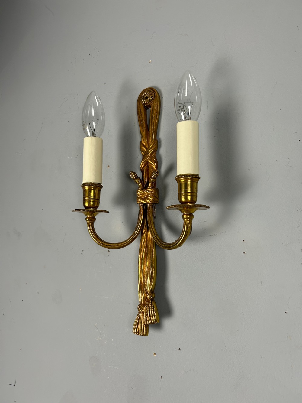 French Pair Of Gilded Brass Antique Wall Lights View VIII
