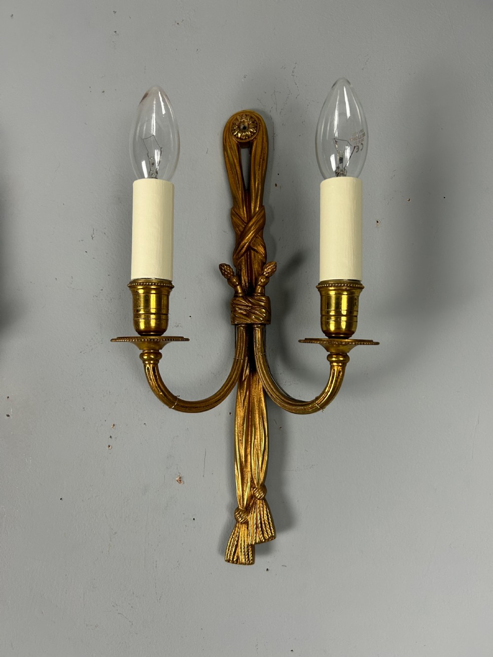 French Pair Of Gilded Brass Antique Wall Lights View IX