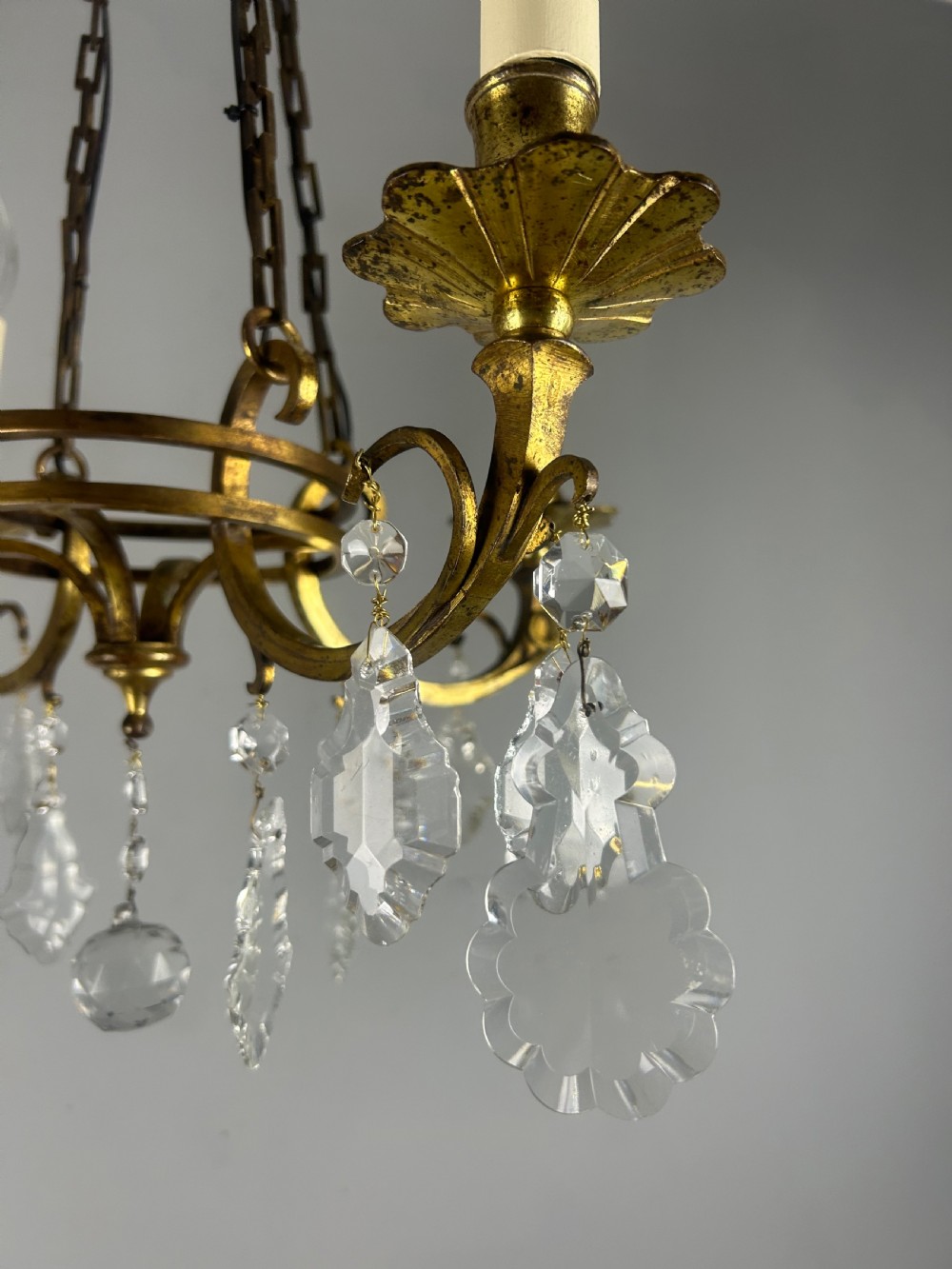 Fine French Antique 4 Light Chandelier, Ceiling Light, Rewired  View V