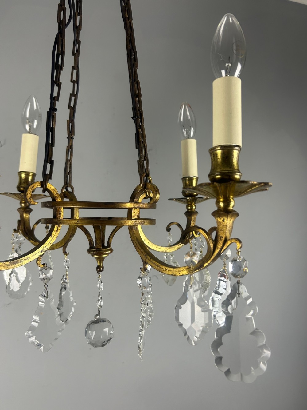 Fine French Antique 4 Light Chandelier, Ceiling Light, Rewired  View VI