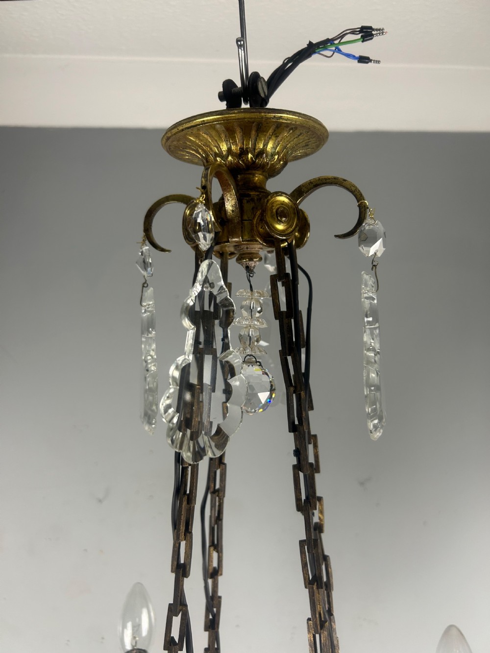 Fine French Antique 4 Light Chandelier, Ceiling Light, Rewired  View VIII