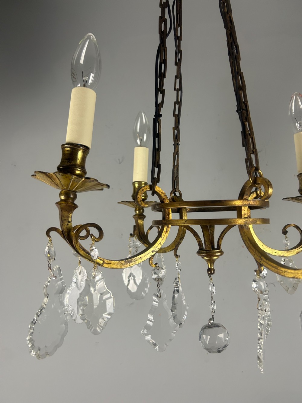 Fine French Antique 4 Light Chandelier, Ceiling Light, Rewired  View XII