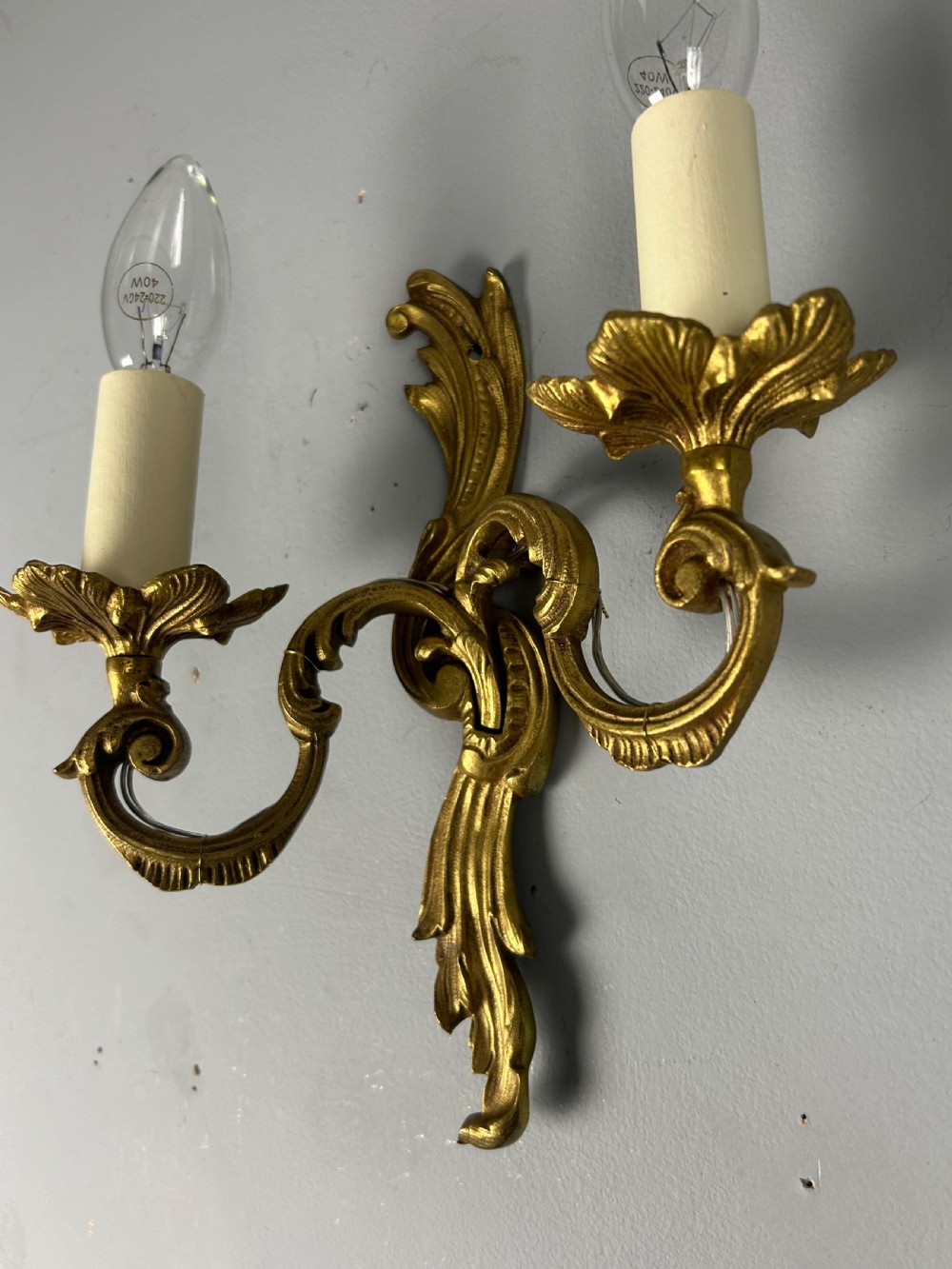 Single French Gilded Twin Arm Antique Wall Light View II