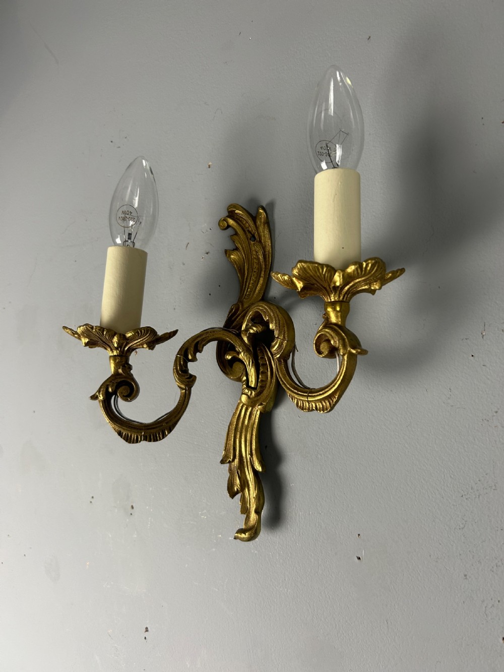 Single French Gilded Twin Arm Antique Wall Light View III