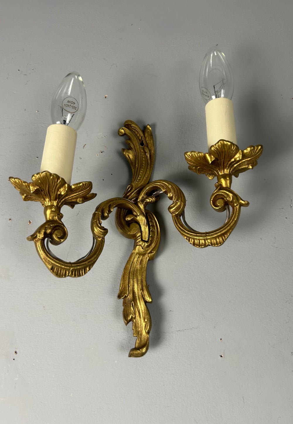 Single French Gilded Twin Arm Antique Wall Light View IV