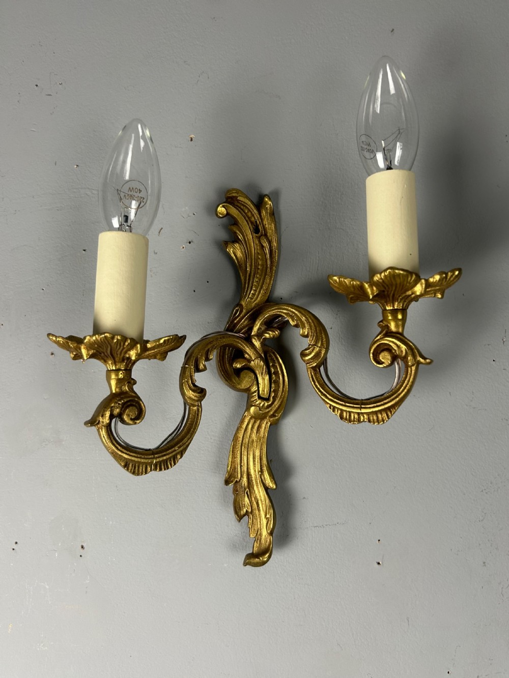 Single French Gilded Twin Arm Antique Wall Light View VI