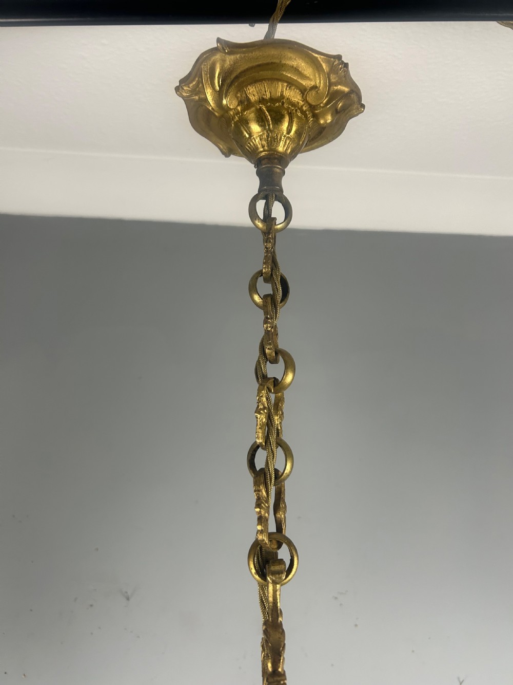 French 5 Light Antique Chandelier, Rewired  View IV