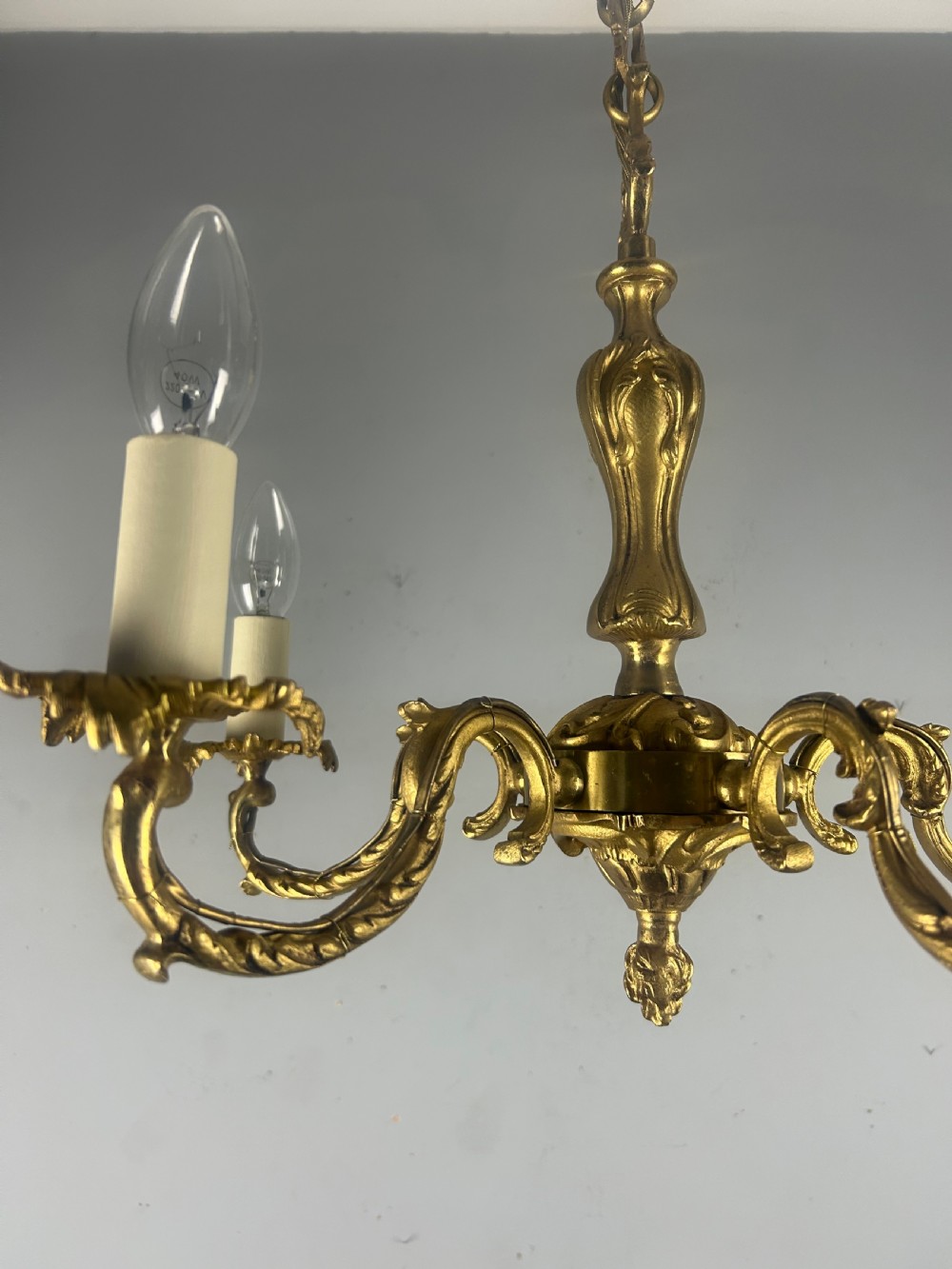 French 5 Light Antique Chandelier, Rewired  View V