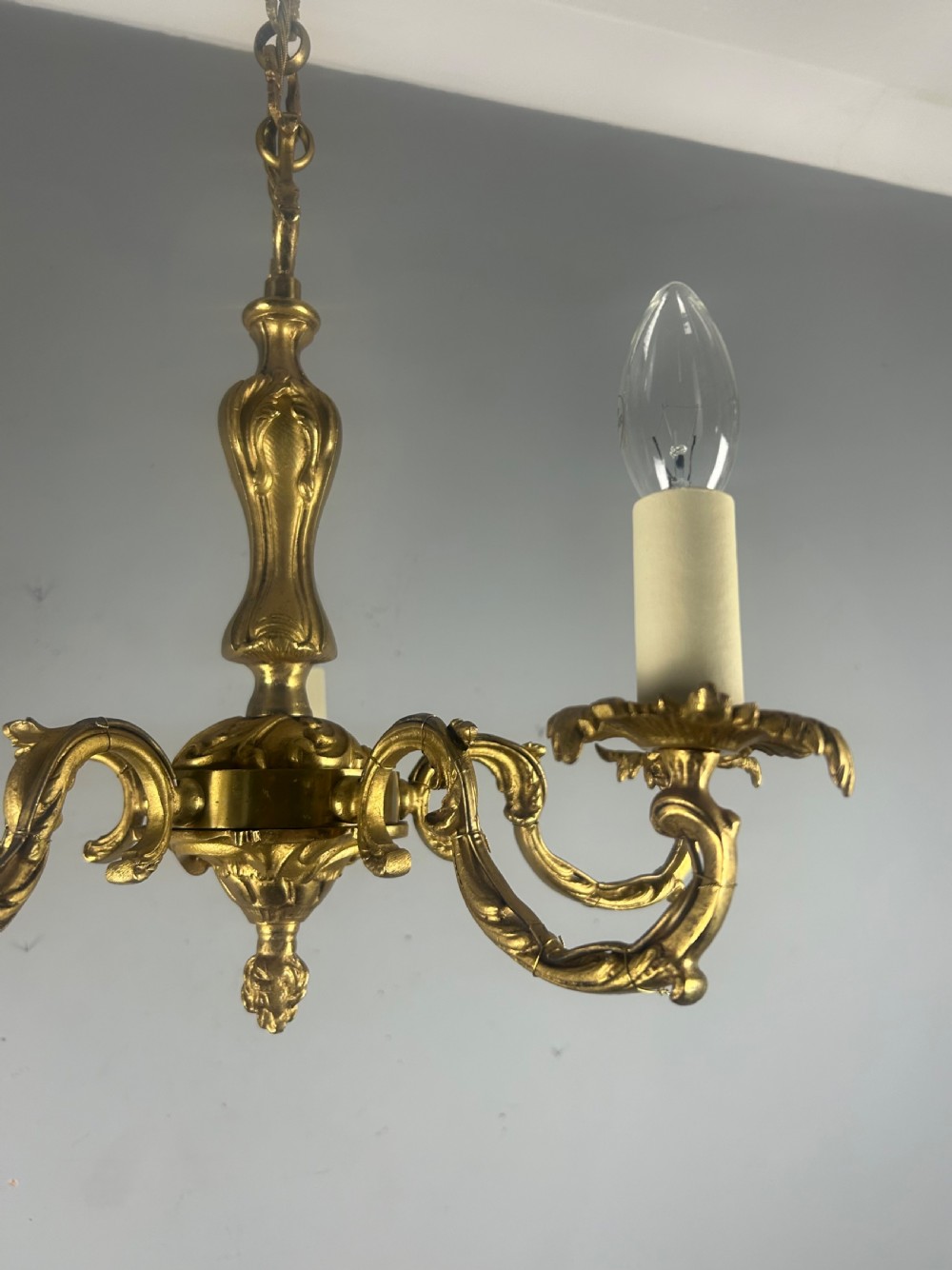 French 5 Light Antique Chandelier, Rewired  View VI