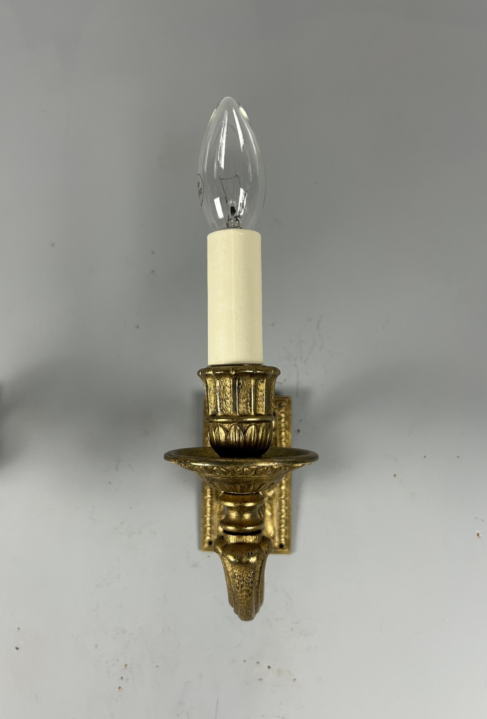 A Set of 4 Single Arm Gilt Brass Antique Wall Lights Rewired View III