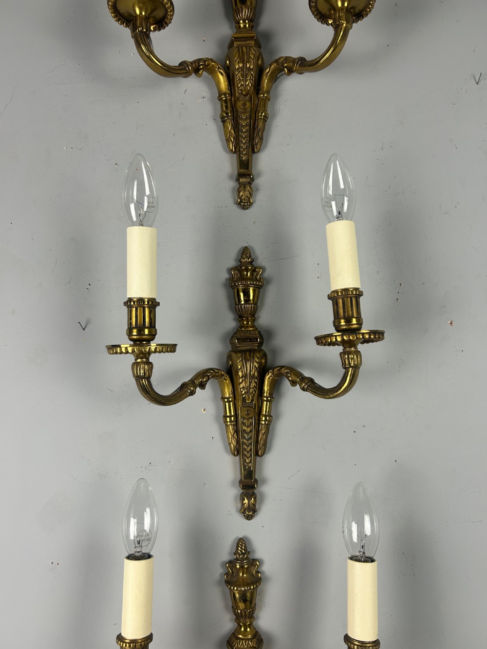 Set Of 3 French Bronze Antique Wall Lights View III