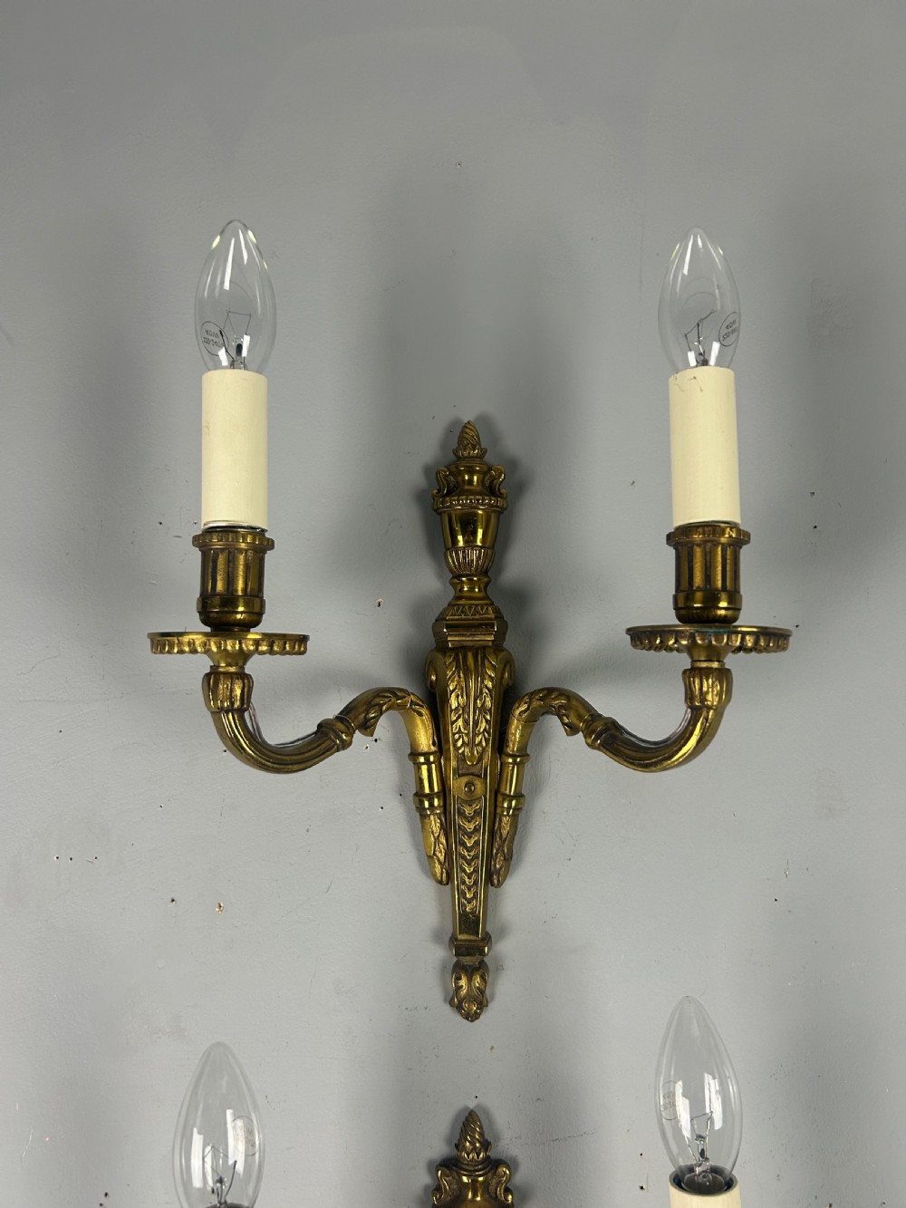 Set Of 3 French Bronze Antique Wall Lights View IV
