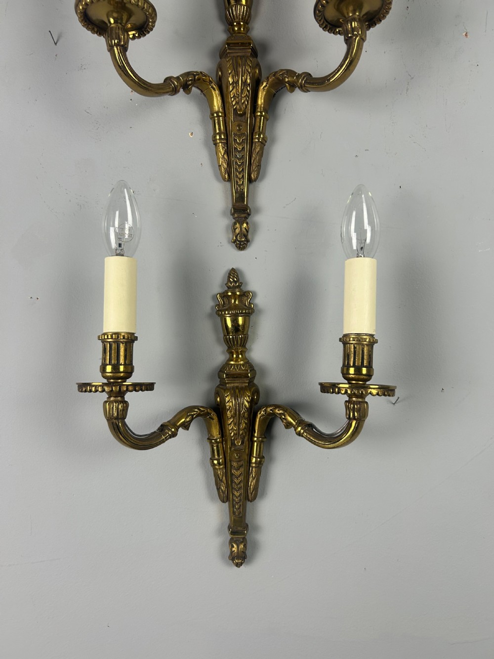 Set Of 3 French Bronze Antique Wall Lights View VI