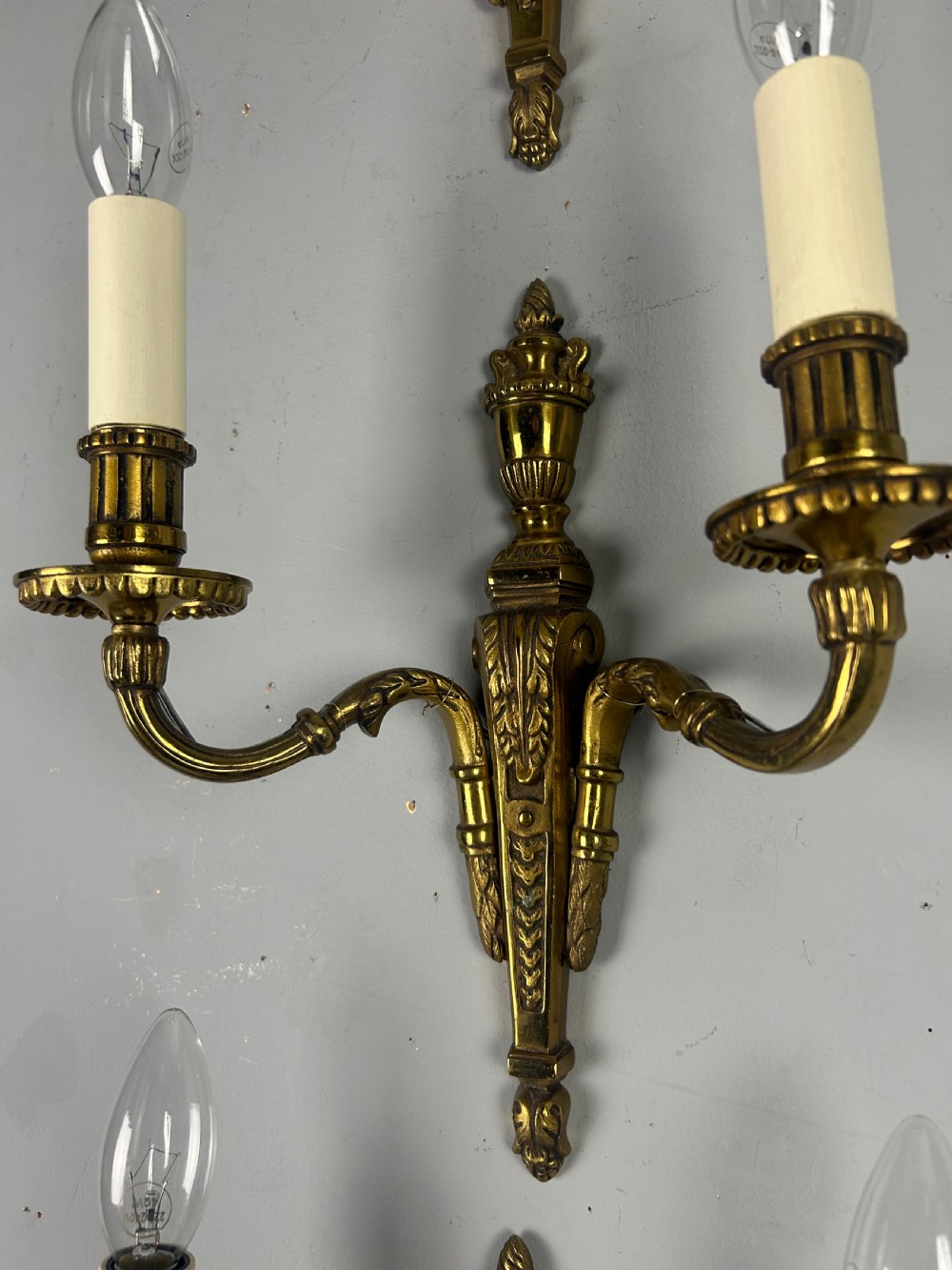 Set Of 3 French Bronze Antique Wall Lights View VII