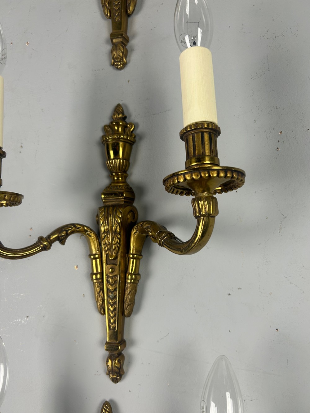 Set Of 3 French Bronze Antique Wall Lights View VIII