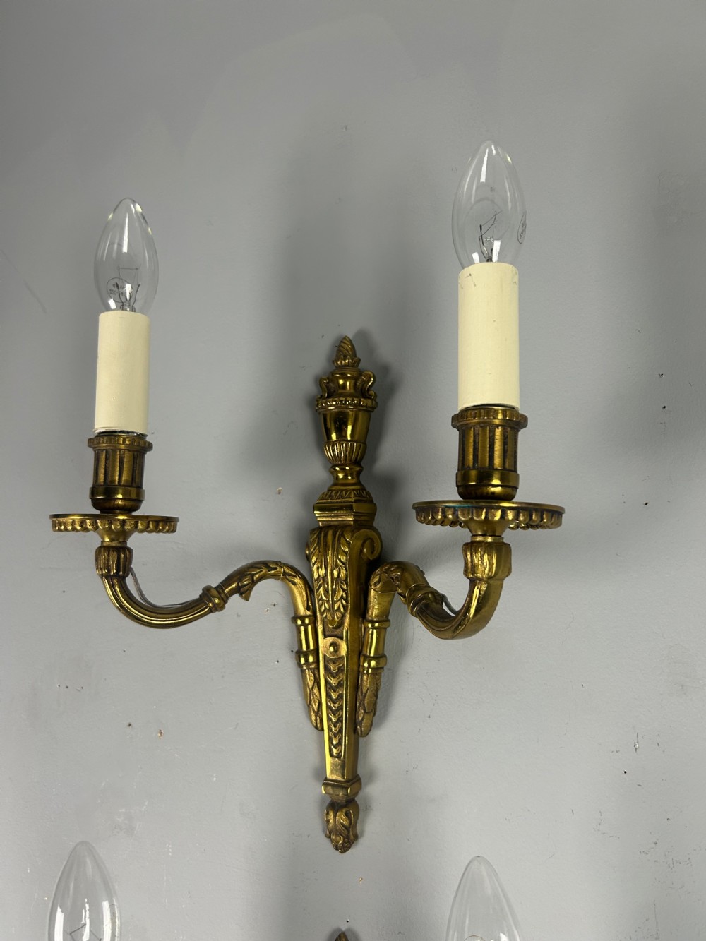 Set Of 3 French Bronze Antique Wall Lights View IX
