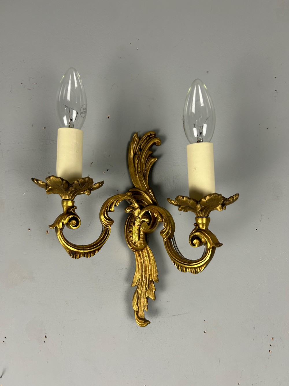 Single French Gilded Twin Arm Antique Wall Light View II