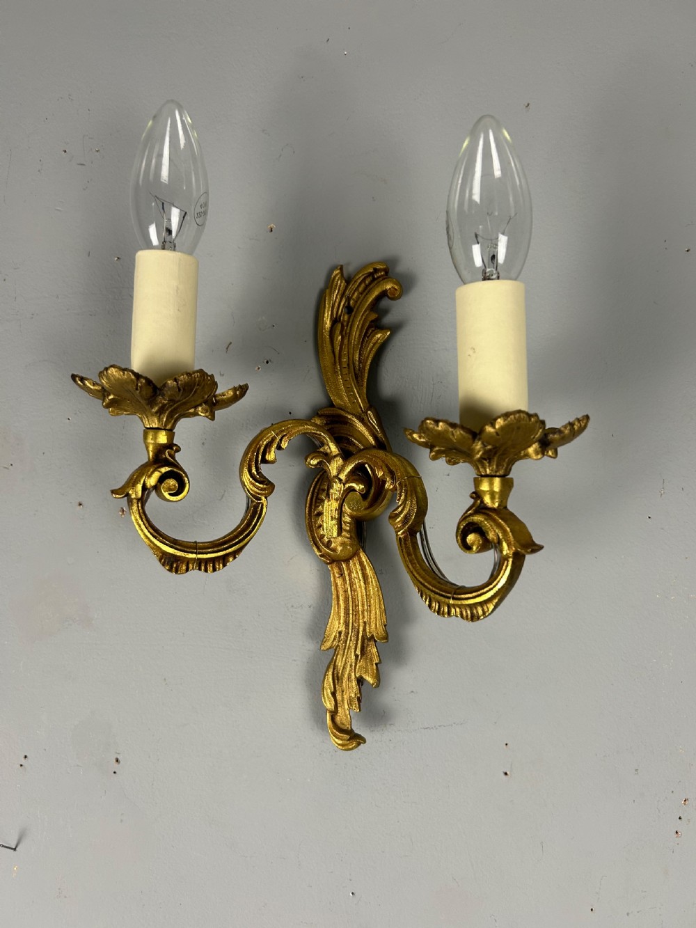 Single French Gilded Twin Arm Antique Wall Light View IV