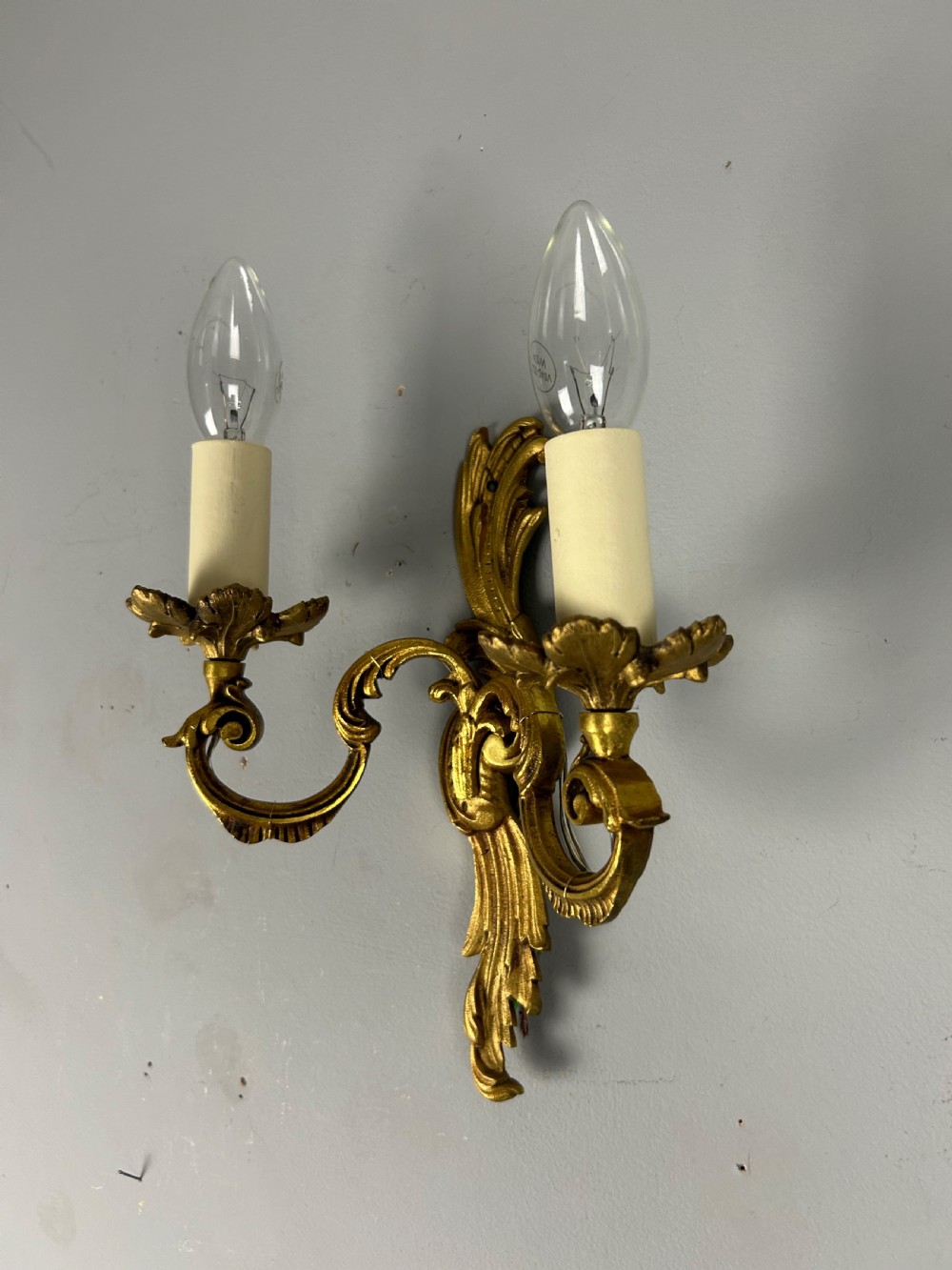 Single French Gilded Twin Arm Antique Wall Light View V