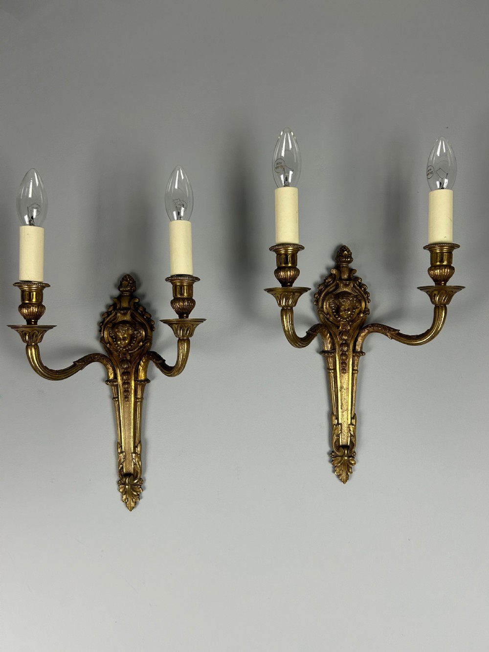 19th Century French Putti Cherub Antique Wall Lights  View II