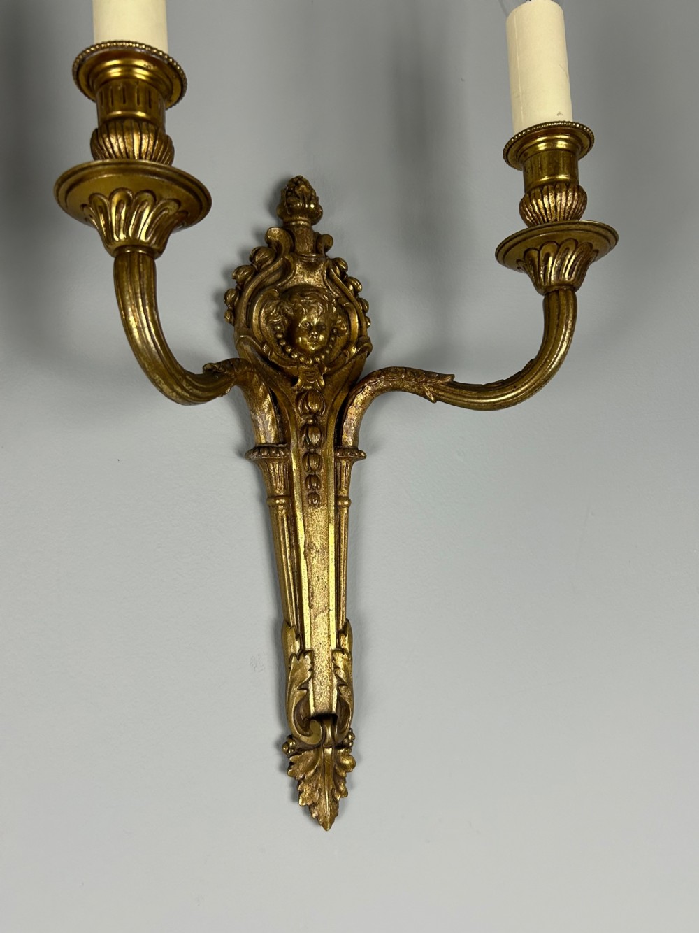19th Century French Putti Cherub Antique Wall Lights  View IV