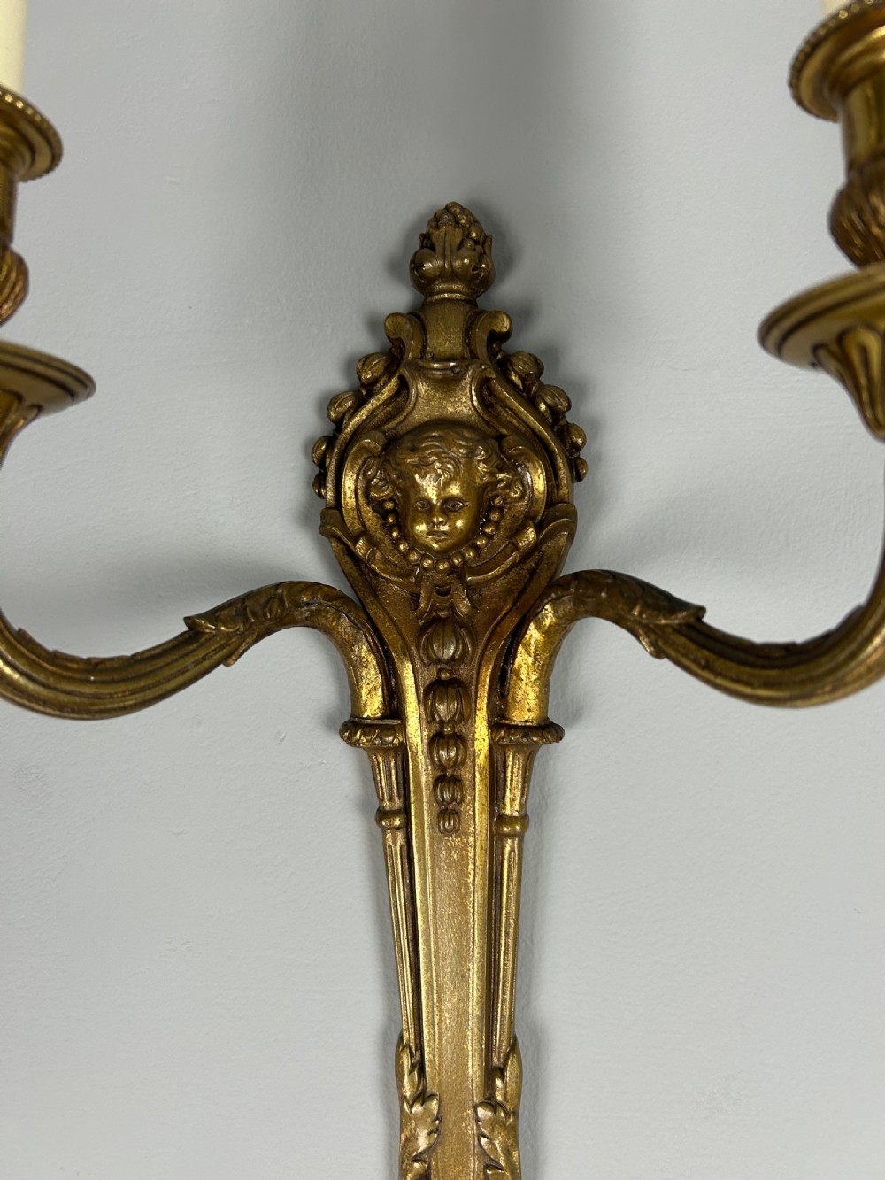 19th Century French Putti Cherub Antique Wall Lights  View VI