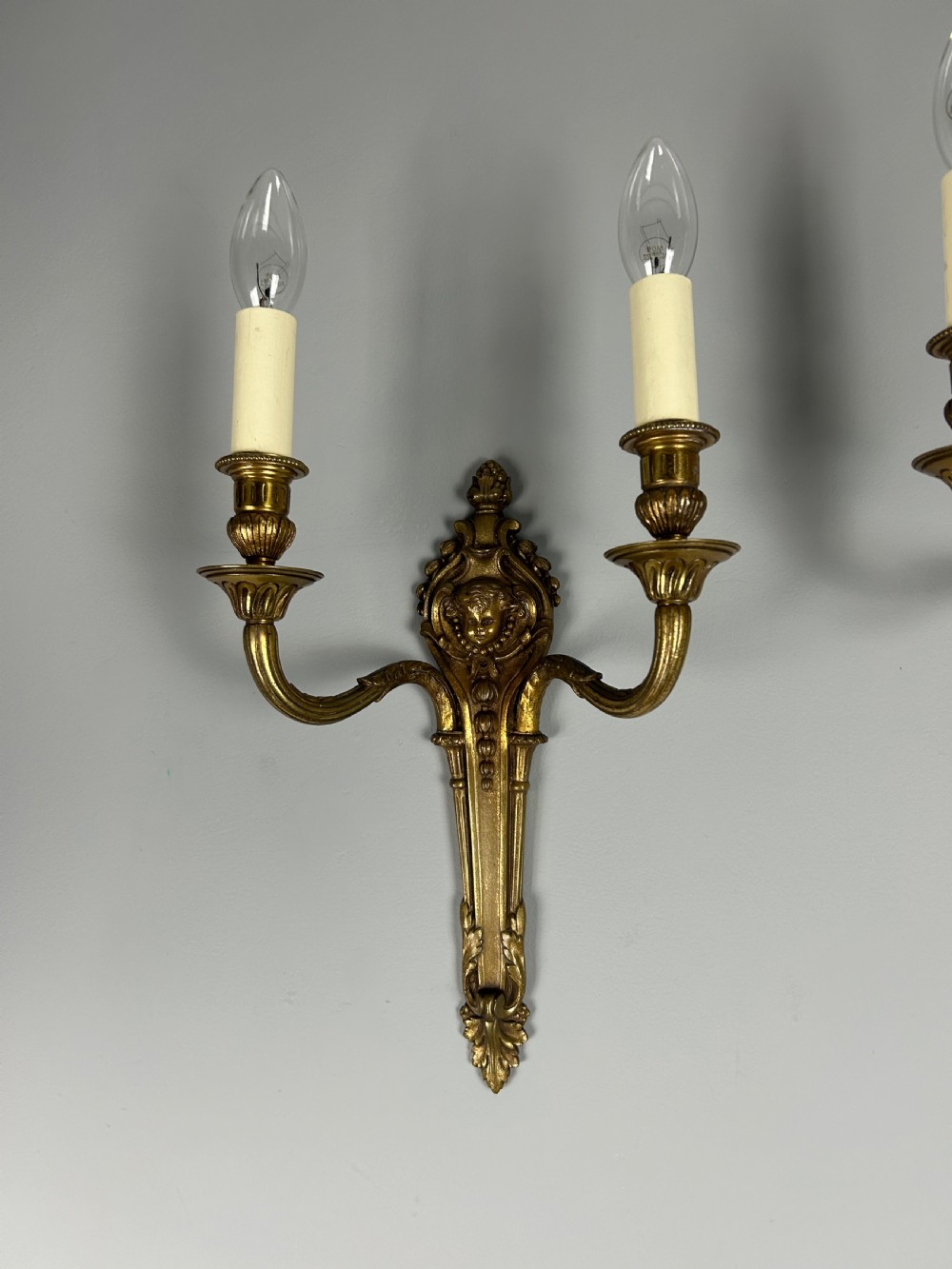 19th Century French Putti Cherub Antique Wall Lights  View VIII