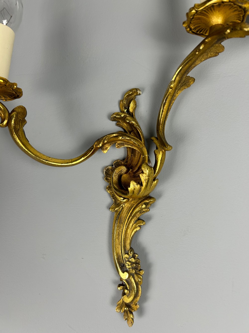 French Pair Of Gilded Bronze Antique Wall Lights View V