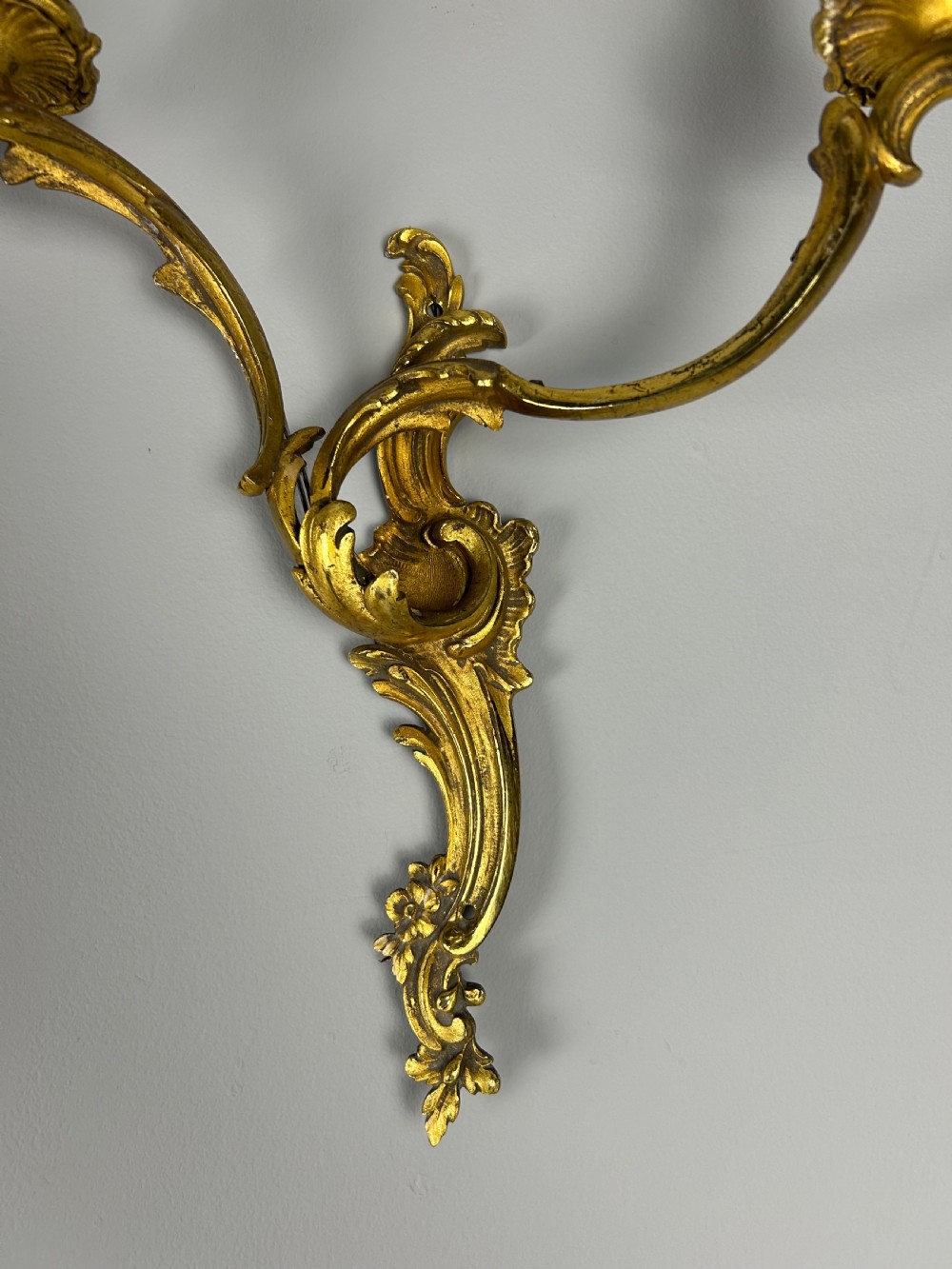 French Pair Of Gilded Bronze Antique Wall Lights View VIII
