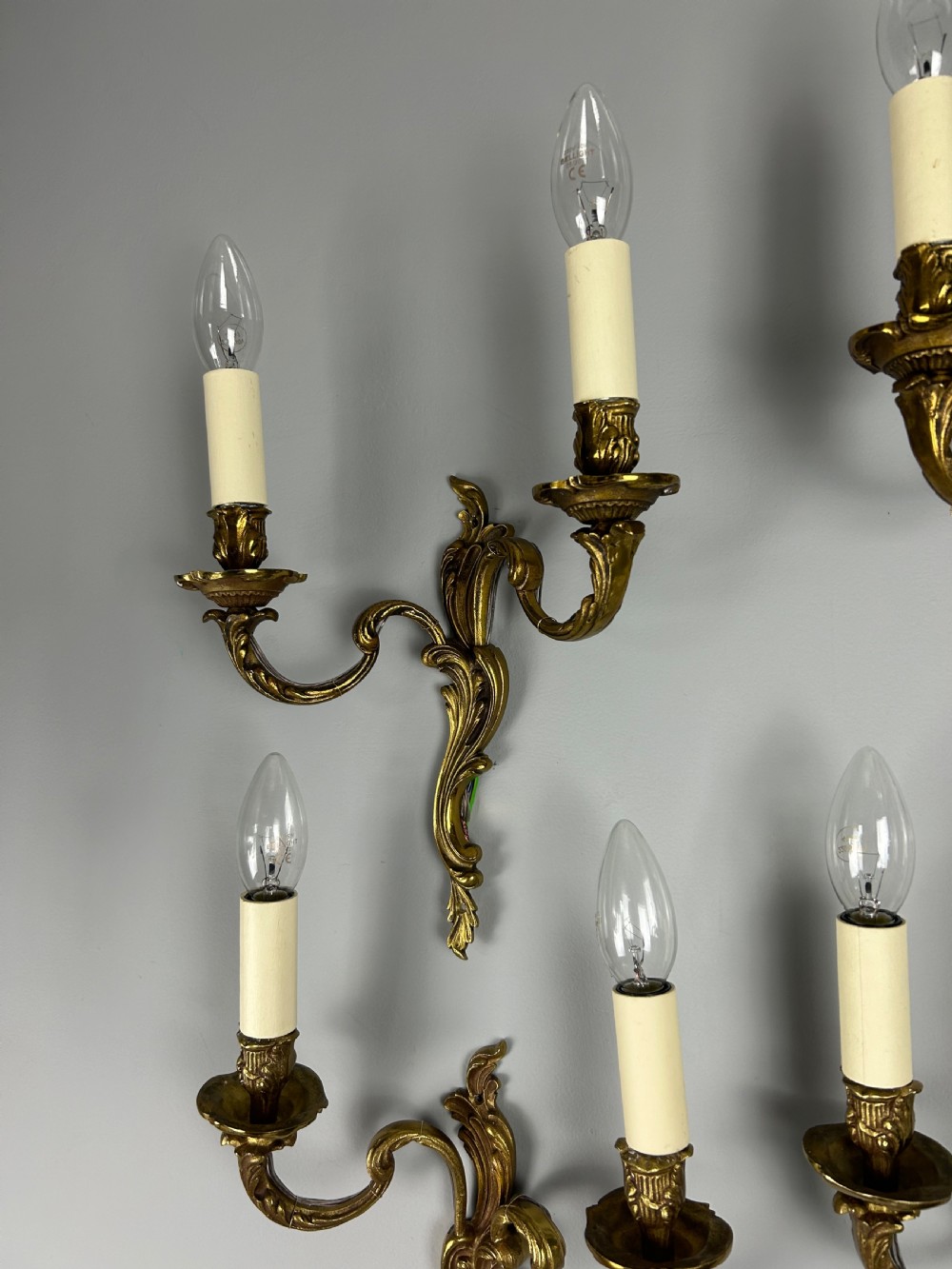 Set of 4 French Gilded Antique Wall Lights View III