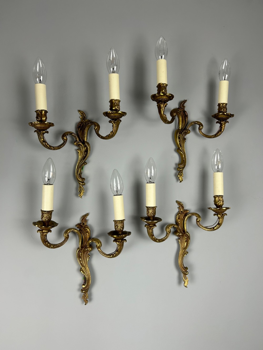 Set of 4 French Gilded Antique Wall Lights View V