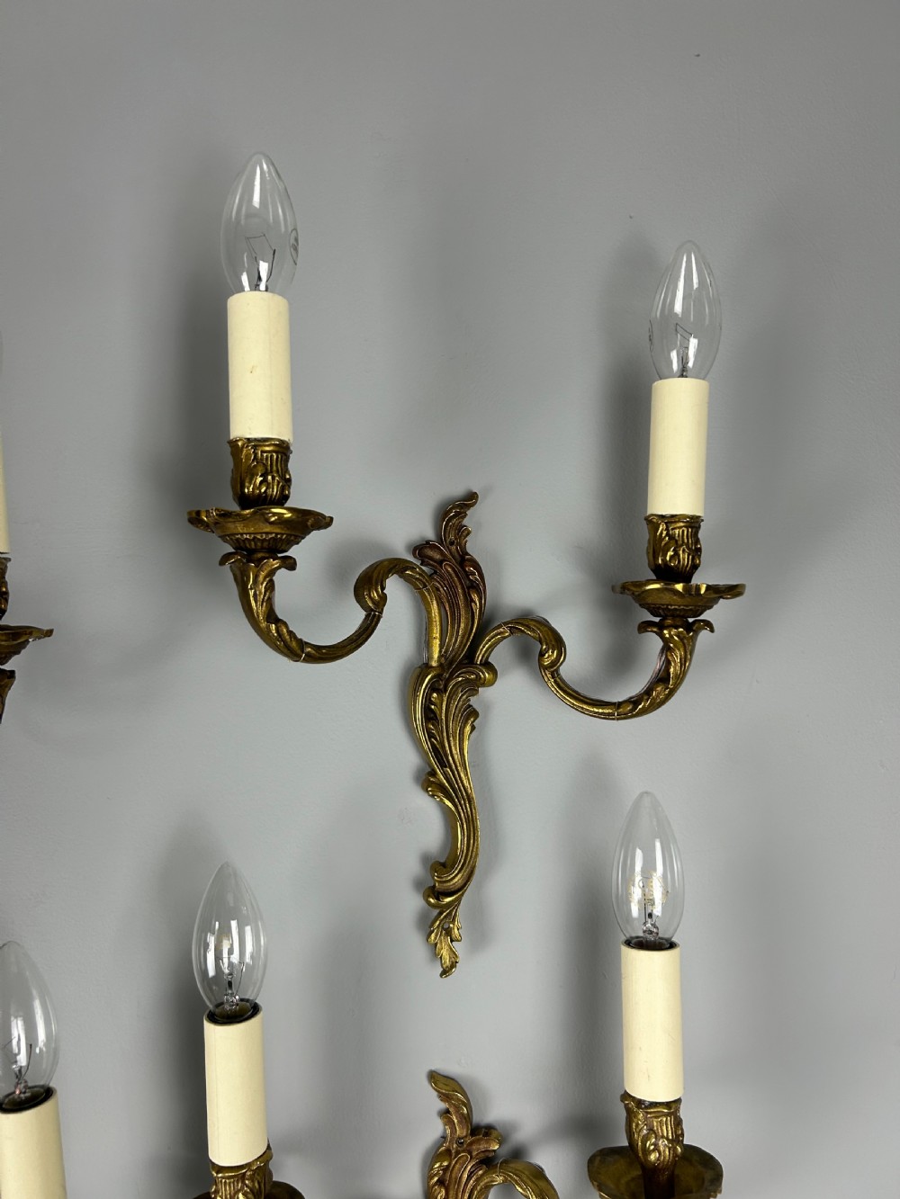 Set of 4 French Gilded Antique Wall Lights View VI