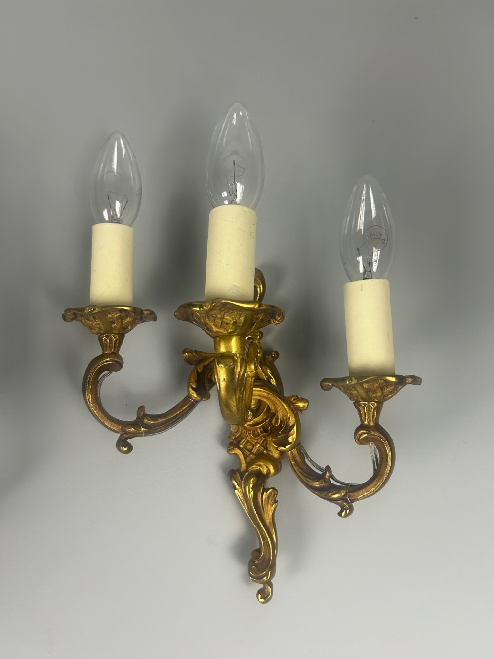 Pair Of French Triple Arm Bronze Antique Wall Lights View III