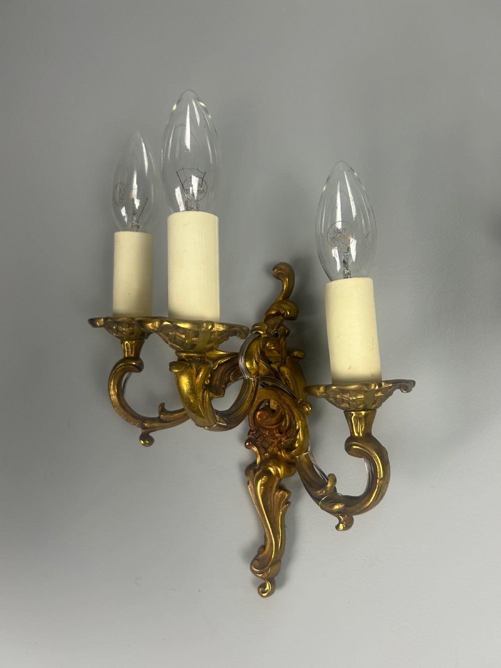 Pair Of French Triple Arm Bronze Antique Wall Lights View IV