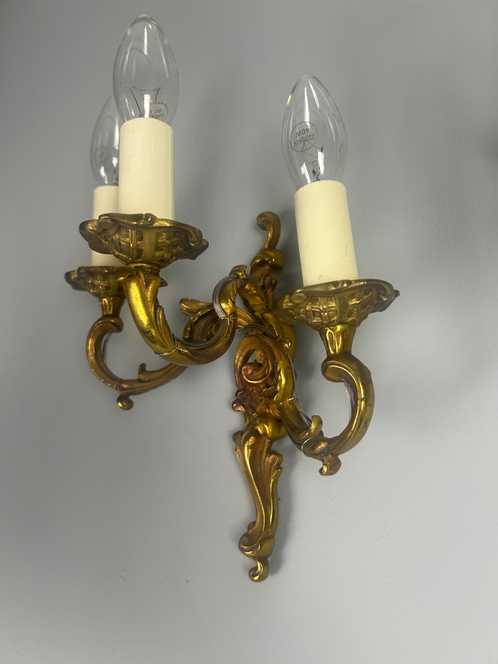 Pair Of French Triple Arm Bronze Antique Wall Lights View VI