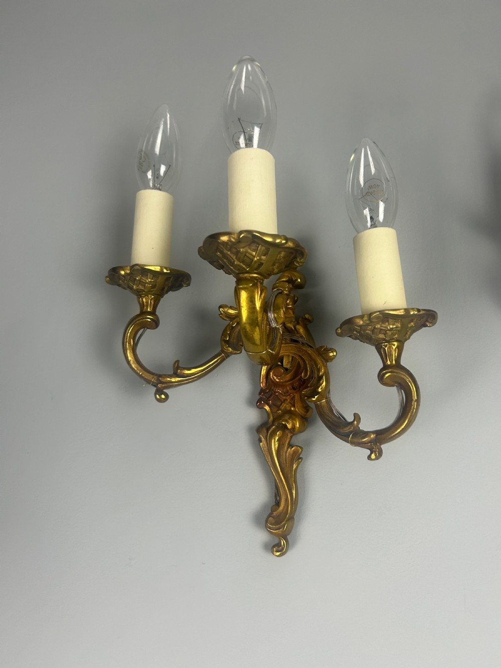 Pair Of French Triple Arm Bronze Antique Wall Lights View VIII