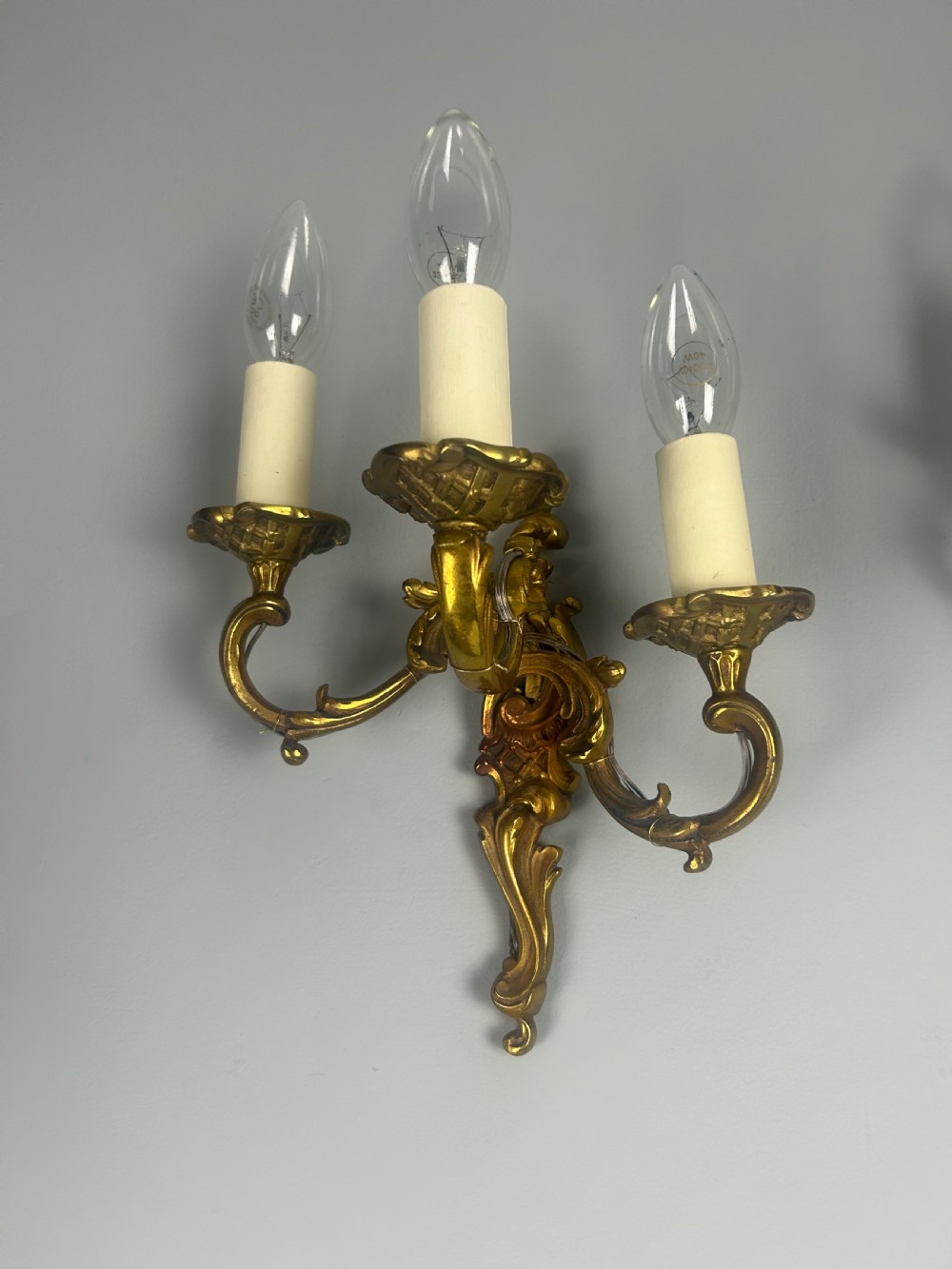 Pair Of French Triple Arm Bronze Antique Wall Lights View IX