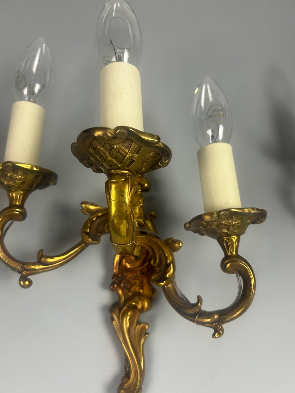 Pair Of French Triple Arm Bronze Antique Wall Lights View XIV