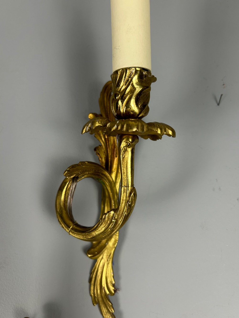 French Pair Of Single Arm Antique Wall Lights View V