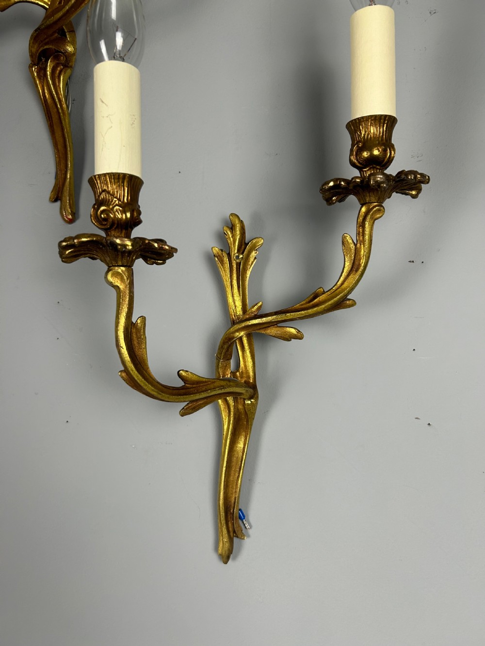 French Pair Of Gilded Brass Antique Wall Lights View III