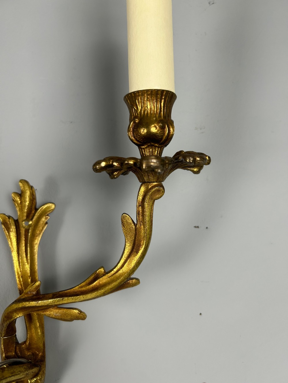 French Pair Of Gilded Brass Antique Wall Lights View IV