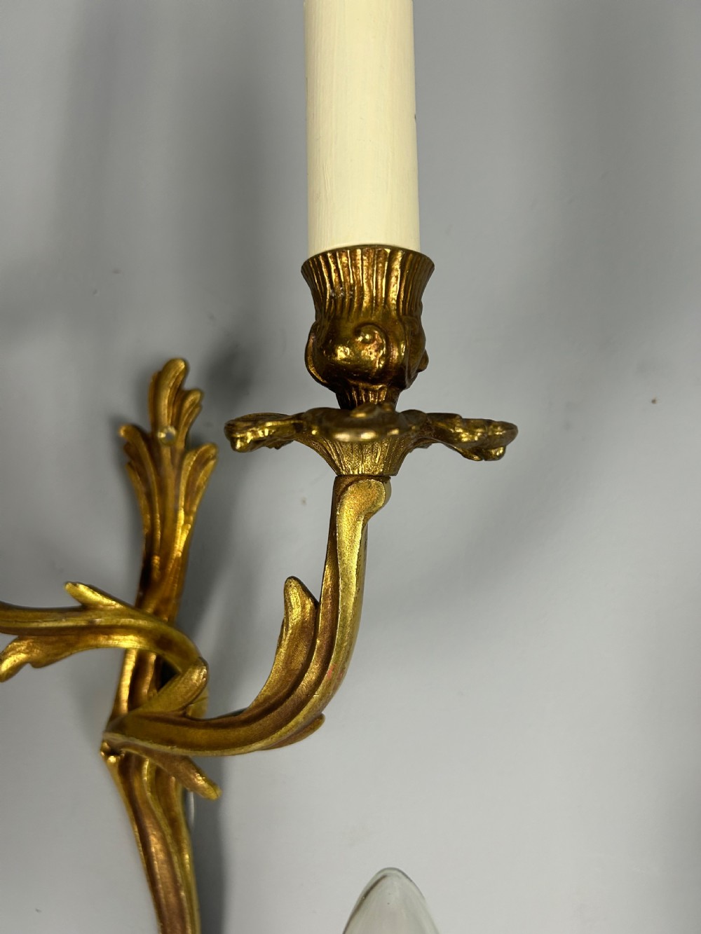 French Pair Of Gilded Brass Antique Wall Lights View VI