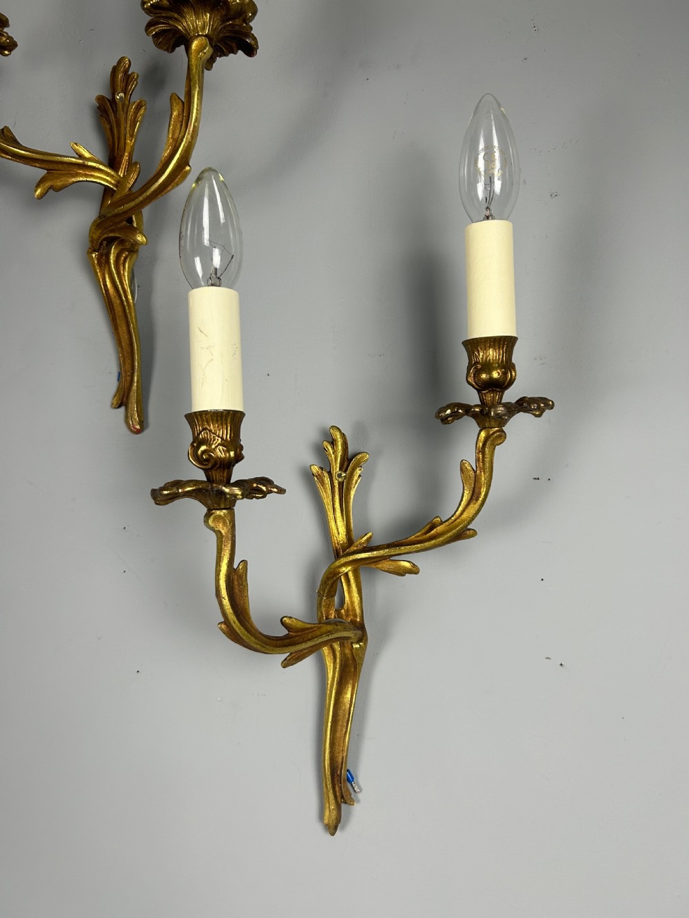 French Pair Of Gilded Brass Antique Wall Lights View VIII