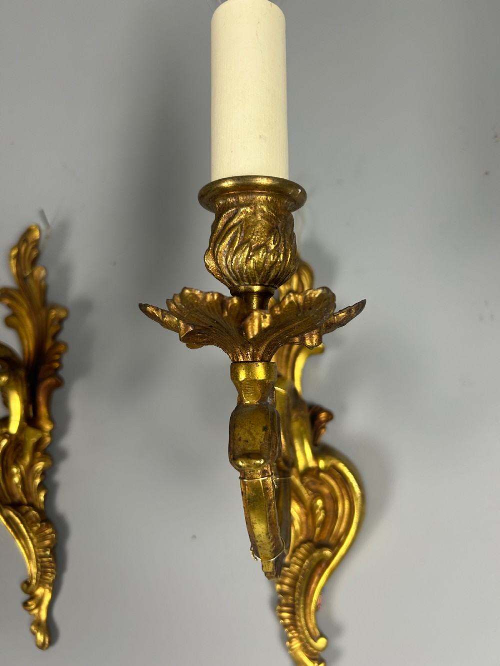 French Pair Of Single Arm Antique Bronze Wall Lights View VII