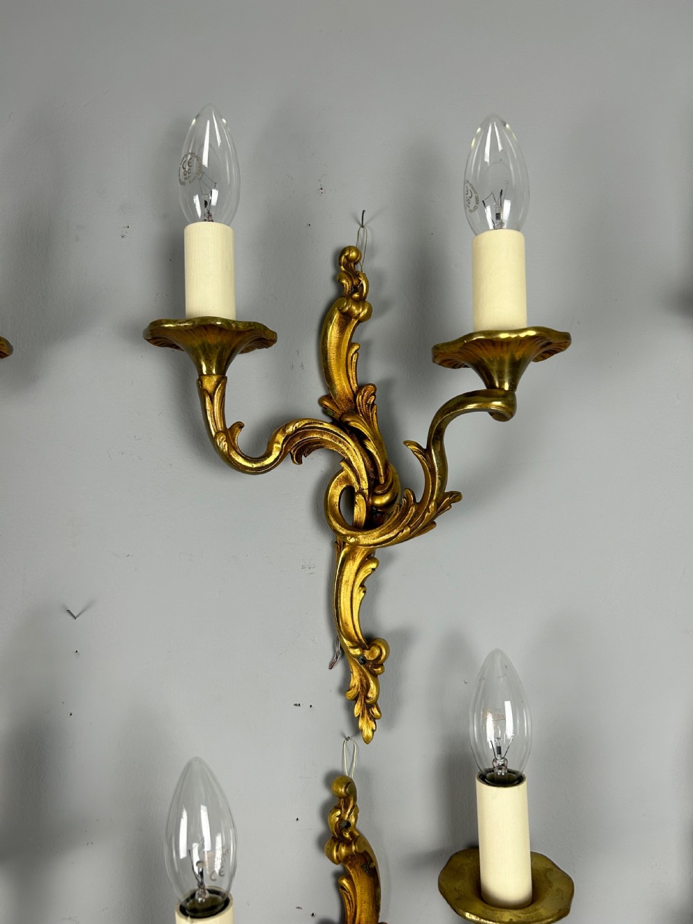 Set Of 6 French Gilded Antique Wall Lights View IV