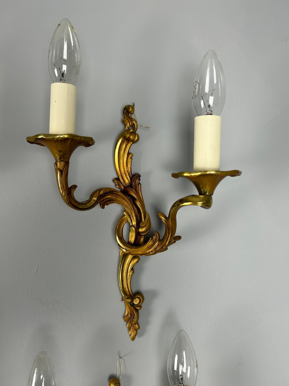 Set Of 6 French Gilded Antique Wall Lights View V