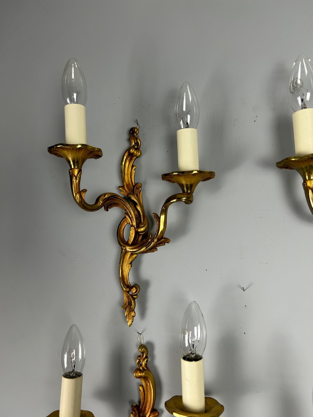 Set Of 6 French Gilded Antique Wall Lights View IX