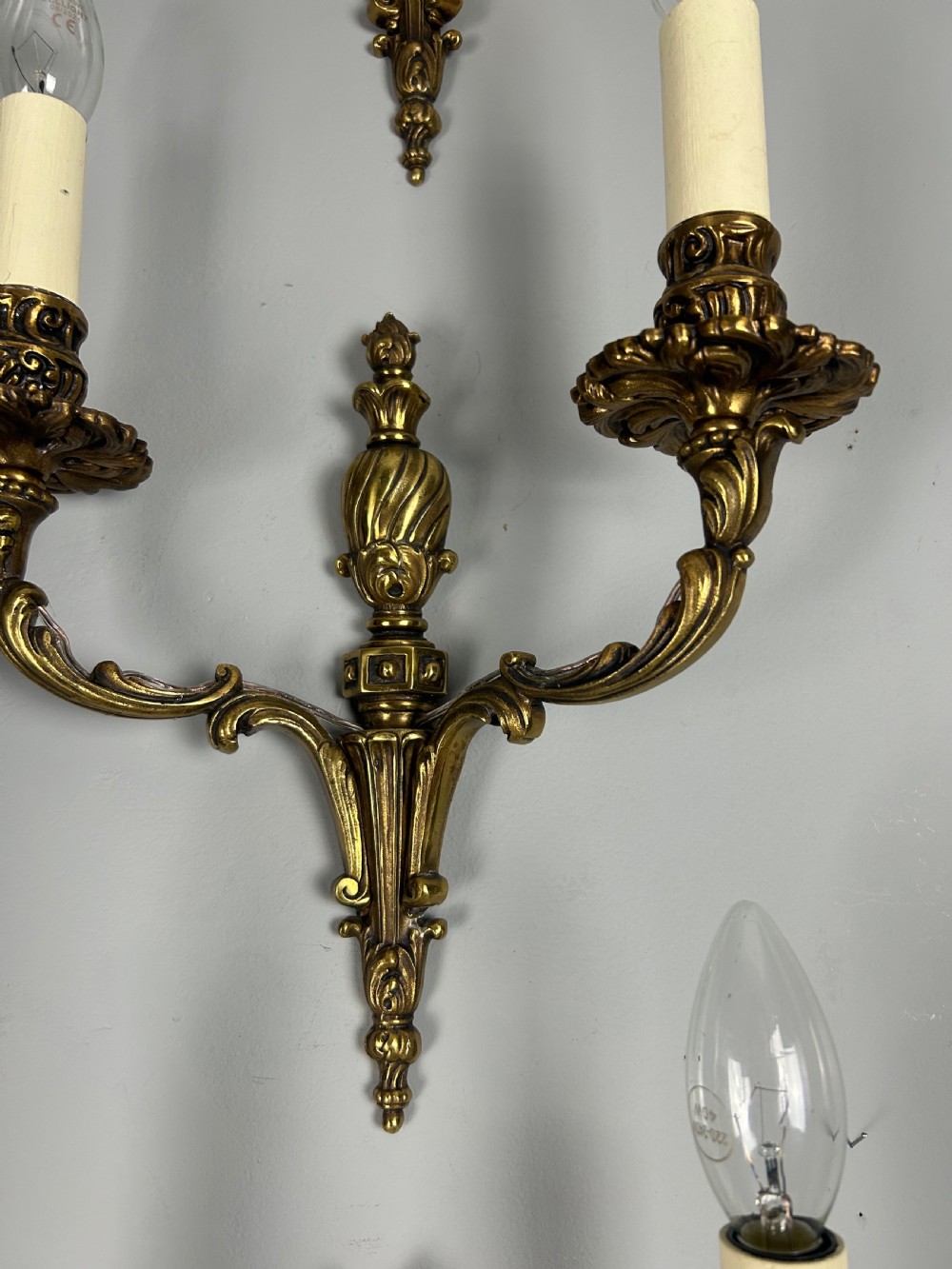 Set Of 3 French Bronze Antique Wall Lights View IV