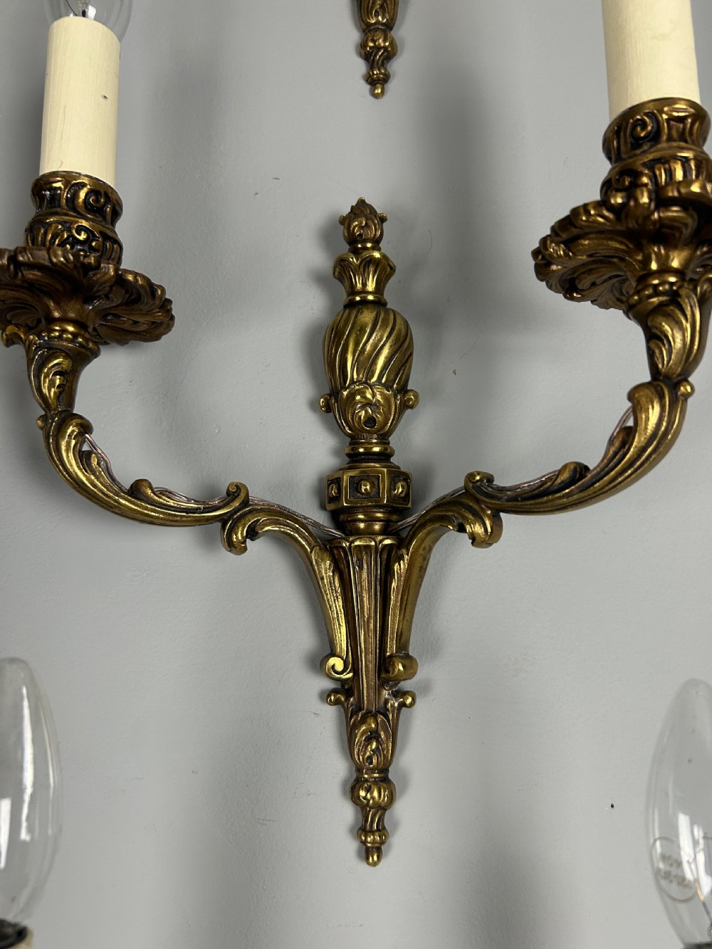 Set Of 3 French Bronze Antique Wall Lights View V
