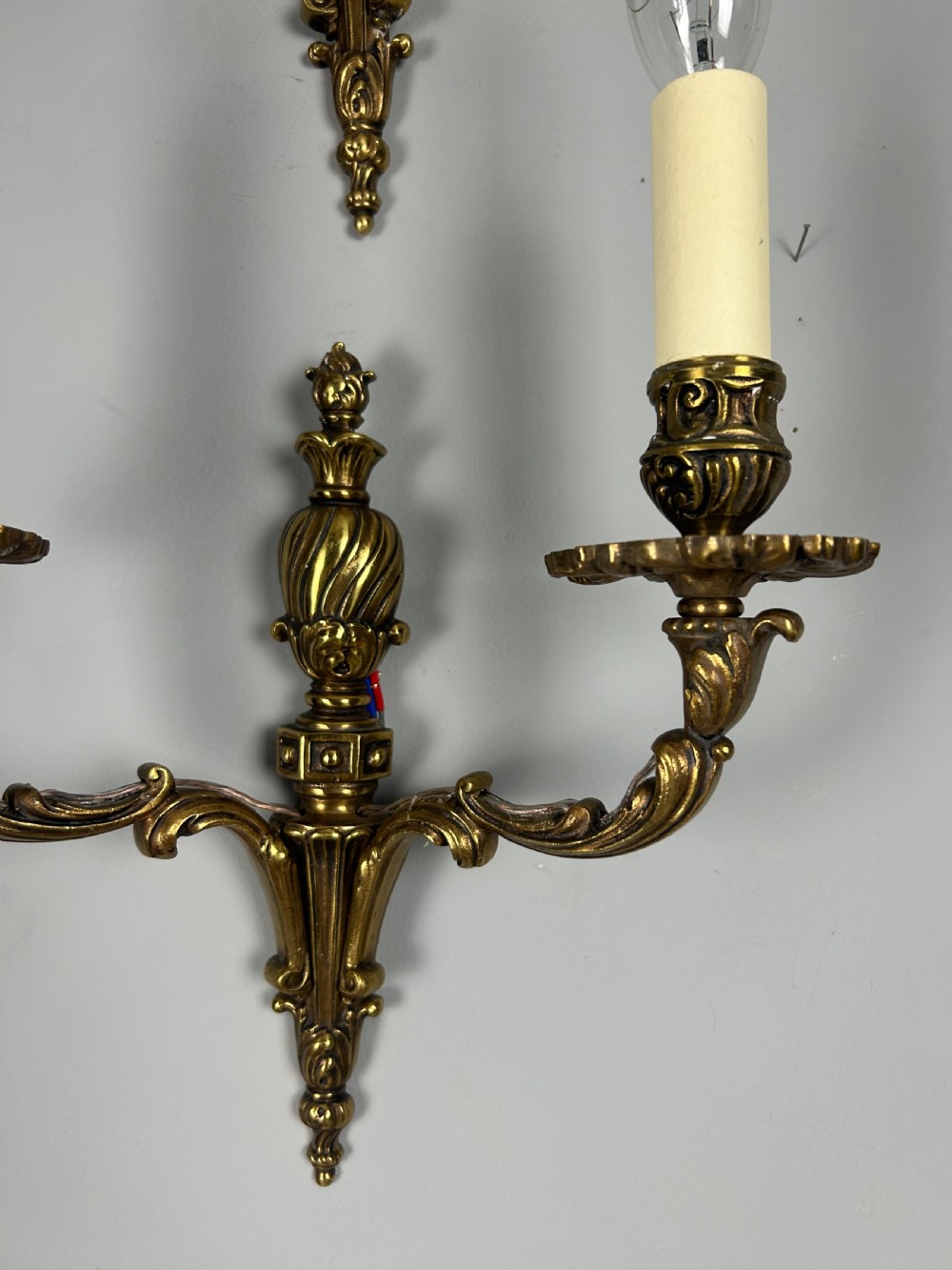 Set Of 3 French Bronze Antique Wall Lights View VI